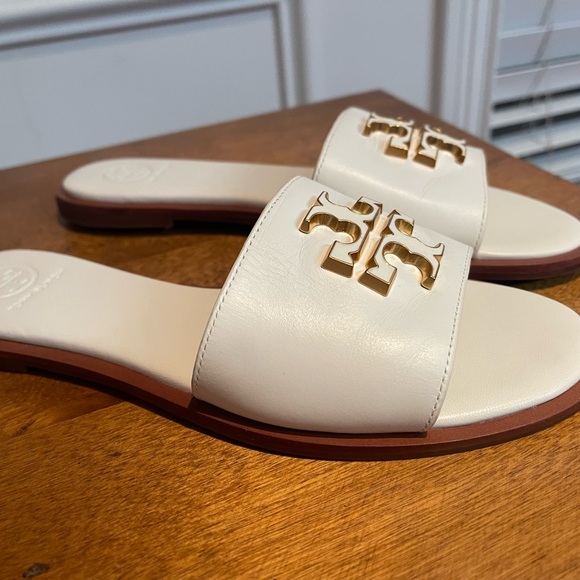 Tory Burch Cream White Everly Slide Sandal Sz . 7 - Picture 3 of 5